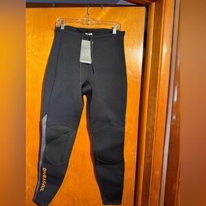 Black Dive Pants with Orange Logo